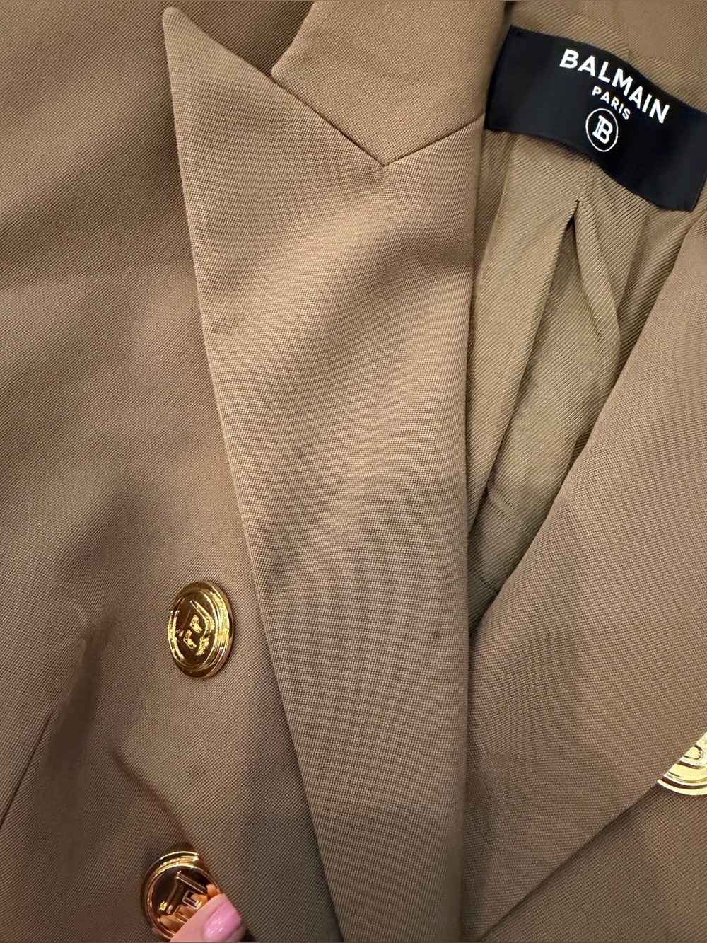 BALMAIN Paris Camel Double Breasted Blazer Size FR 38 / Fits like a Small - Picture 5 of 12